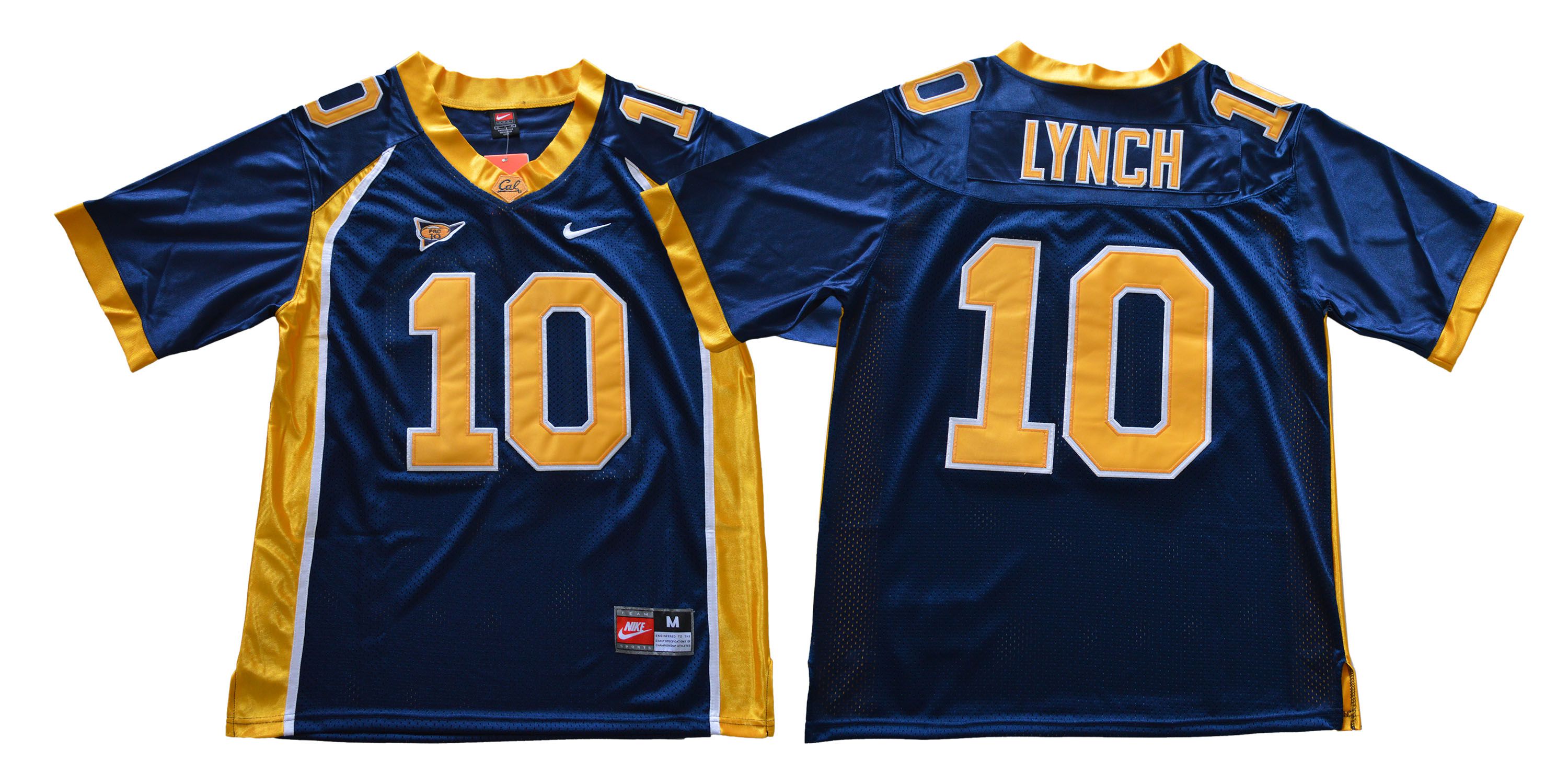 Men California Golden Bears 10 Lynch Blue Nike NCAA Jerseys